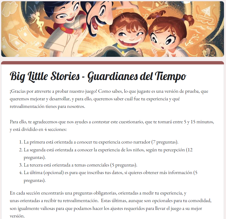Cuestionario para prueba de juego